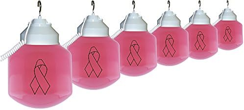 Полимерни производи 1631-NBCFPB Глобуси за рак на дојка со црна лента, розова