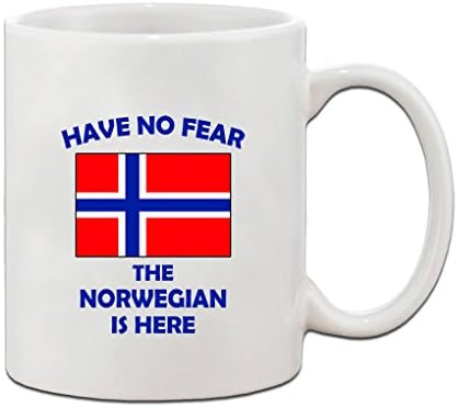 Не плашете се Норвежанецот е тука Норвешка Норвешка Керамички кафе чај чаша чаша празник Божиќ Ханука подарок за мажи и жени