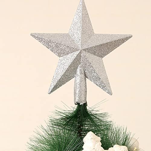 Кисангел Рожви украси 4 парчиња елка за елки за елка, сјајно дрво Starвезда, приврзова елка
