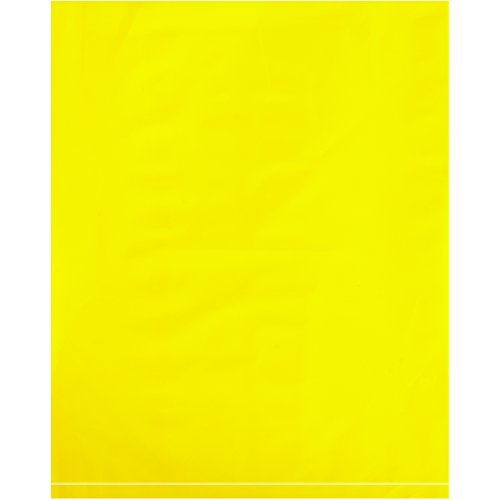 Aviditi 8 x 10 рамни отворени жолти пластични полити за забави за забави, подароци, делови, складирање, пакување и многу повеќе, 2 мил