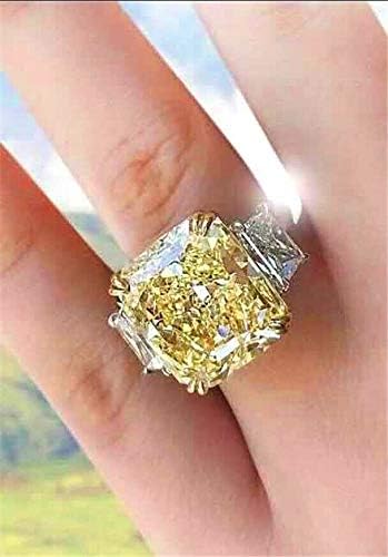 Мадам накит луксузни жени 925 сребрени огромни агтрини принцези исечени прстен за венчавки накит подарок