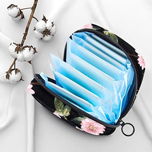 Оријукан санитарна торба за складирање на салфетка, торба за преносни периоди за жени Менструална чаша торбичка, пастирлив цвет гроздобер