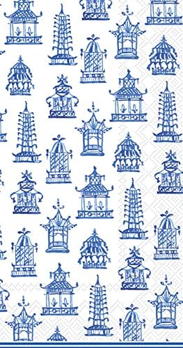 Меѓународни салфетки за хартија од Бостон, Росан Бек, со големина на гости од 16 броја, сина пагода сина