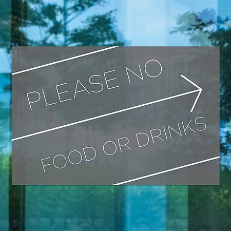 CGSignLab | Ве Молиме Без Храна или Пијалоци-Основни Црни Прозорец Прицврстување | 27x18