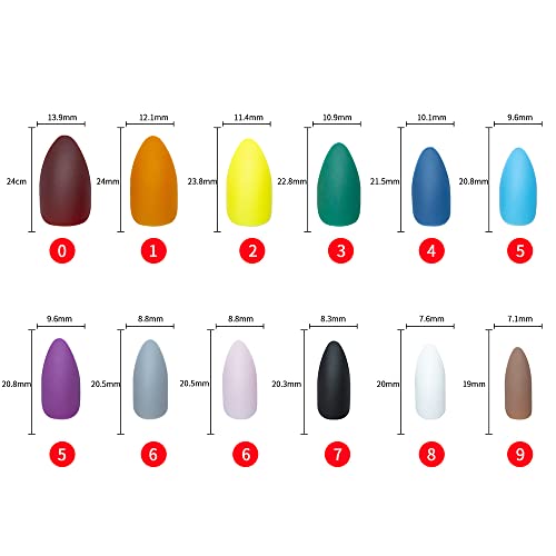 24 парчиња долг бадем среден притисок на нокти мат боја лажни нокти Стилето Целосно покритие лажни нокти за жени девојки
