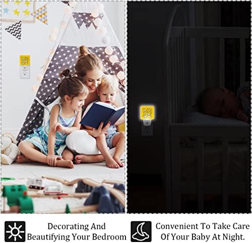 Зоолошка градина жолто животно LED ноќно светло, детски ноќни светла за приклучок за спална соба во wallидна ноќна ламба прилагодлива
