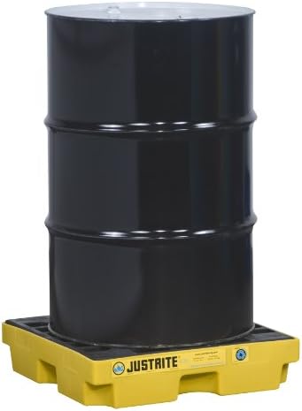 Justrite 28652 Ecopolyblend 12 галон sump, 25 x 25 x 5,5 жолти 1 тапан модуларни центри за акумулација