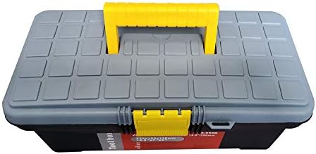 Jutagoss 12,5-инчен кутија за алатки ABS алатка со послужавник и организатори вклучува отстранливи слоеви црна 12,5 x 7,1 x 5,1 инчи 1 парчиња