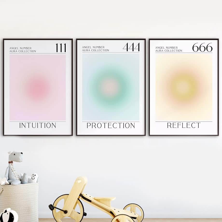 Аура ангелски броеви Постери од 6 за естетски минималистички минималистички инспиративни цитати за сликање постери и отпечатоци од wallидни