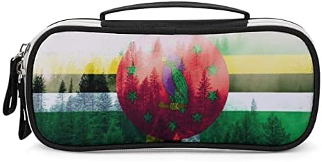 Знамето на Доминика со шумски лежерен лаптоп ранец за рак на рак на рамото, патување со џебови со џебови за мажи жени
