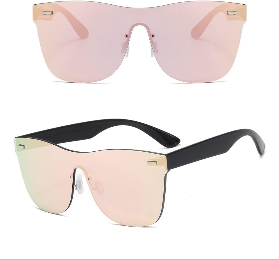 Зуна бренд трендовски беспрекорен огледало со едно парче леќи за лежење на лежечки очила за сонце