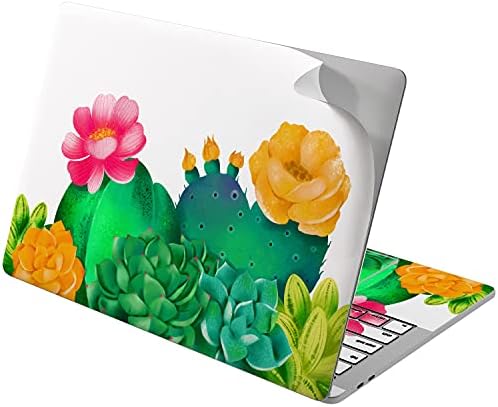 Lex Altern винил кожа компатибилен со MacBook Air 13 Inch Mac Pro 16 Retina 15 12 2020 2019 2018 Adquolor Cactus Succulent Flowers Зелен цветен