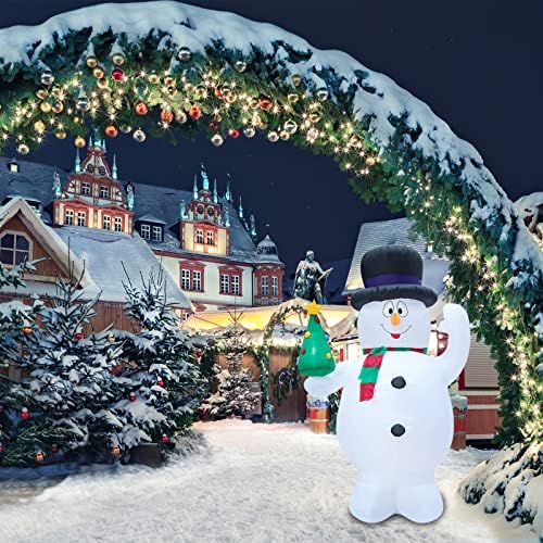 Athoinsu 8 ft Божиќ Снежен човек надувување на надувување, дворна градинарски украси со LED светла вградени за Божиќна празнична забава