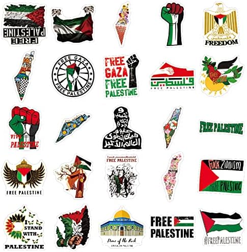 50 парчиња ладни бесплатни налепници за палестински, налепници за слобода за лаптоп автомобил Телефон шишиња со вода скејтборд браник