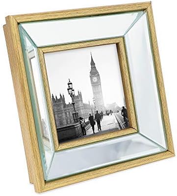 Исак Jacејкобс 4x4 Златно огледало Рамка за огледало - Класична огледална рамка со длабок наклонет агол направен за приказ на