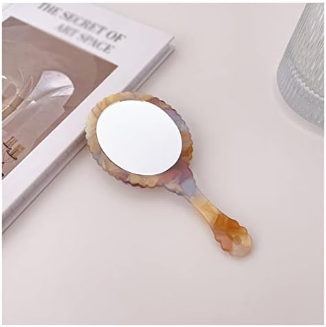 Yfshd материјална шминка рачна кружна со рачни рачни салони компактен огледала козметика
