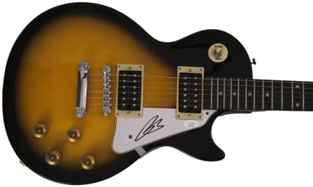 Bonо Бонамаса потпиша автограм со целосна големина сончаница Гибсон Епифон Лес Пол Електрична гитара f Многу ретка w/ James