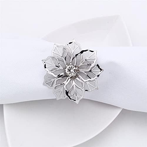 XJJZS 8 парчиња цветна салфетка прстен за украсување на салфетки за салфетка за свадбени банкет хотелски табела прстен (боја: а, големина