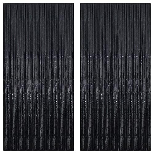 Xtralarge 6,4x8 стапки црна раб позадина - пакет од 4 | Виолетова фолија кокошка завеса | Заднината на црната ливче | Црна фолија кокошка