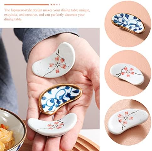 Bestonzon повеќе алатки лажици за кафе керамички јапонски стапчиња за јадење перници за јадење, облик на грав, декоративни стапчиња