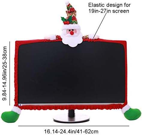 Messar Божиќна декорација Компјутер Монитор за монитор, гранична обвивка за заштита на екранот Дедо Мраз Дедо Мраз снежен човек Елк