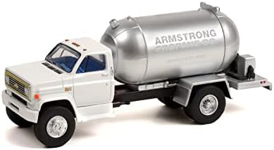 1982 Chevy C -60 Propane Truck Armstrong Propane Co., бело и сребро - Greenlight 45140B/48 - 1/64 Scale Diecast Replica