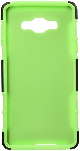 Asmyna Asmyna Samsung A700 Galaxy A7 A7 Armor Stand Stand Protector Cover Rubberiated - Пакување на мало - црна/електрична зелена боја
