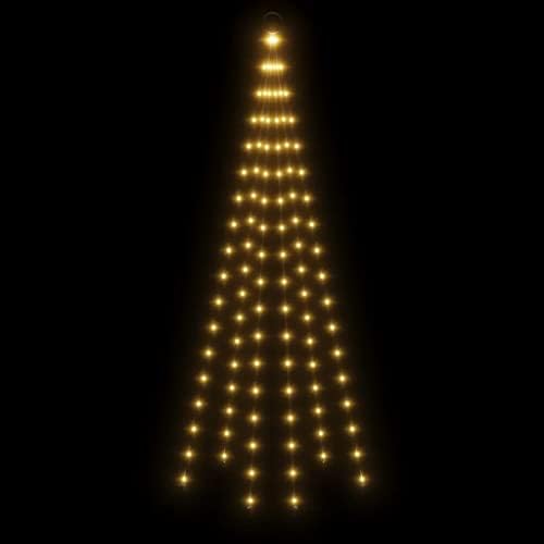 Видаксл новогодишна елка на Flagpole Топло бело 108 LED диоди 70.9 “