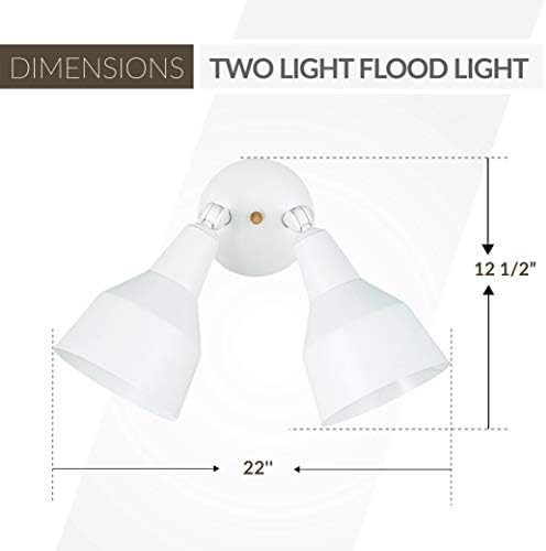 Осветлување на морскиот галеб 8607-12 Две прилагодливи светло за поплавување на вртење надвор од тела, црна завршница