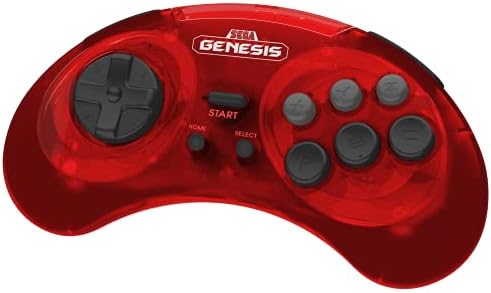 Ретро-битна Sega Genesis 2,4 GHz безжичен контролер со 8 копчиња Аркада подлога за Sega Genesis оригинал/Mini, Switch, PC, Mac-Вклучува 2 приемници