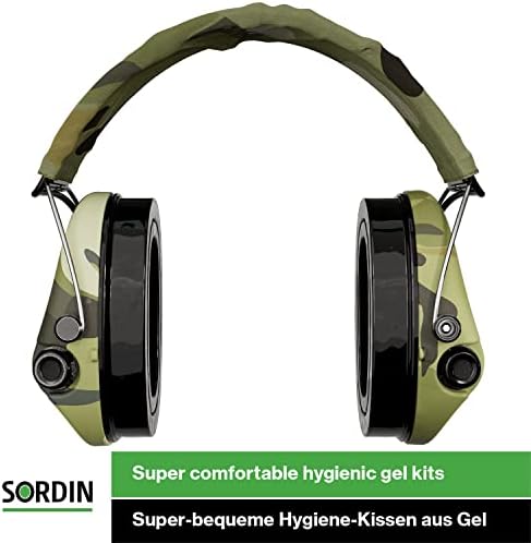 Sordin Supreme Pro X - Активни безбедносни уво мафини со LED светло - заштита на слухот со заптивки на гел - лента за глава и чаши