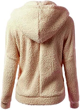 Iyyvv жени со качулка џемпер палто зимско топло волна палто памук памук за надворешна облека