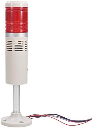Bettomshin TB50-1W-D-J предупредувачки сијалица трепка светло сигнал аларм кула ламба звук црвен 90dB DC24V 3W 1pcs