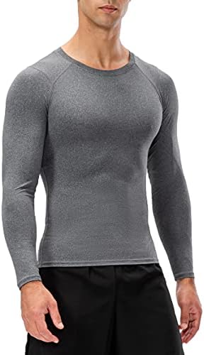 Машки кошули за компресија со долги ракави за атлетски тренинзи врвови за салата за теретани кои работат ладни суви базели маички 1/3