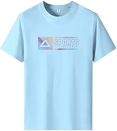 2023 Нова кошула за мажи за вежбање Брзо сушење пилешко шема за кратки ракави спортови погодни за мажите со големина на кошули