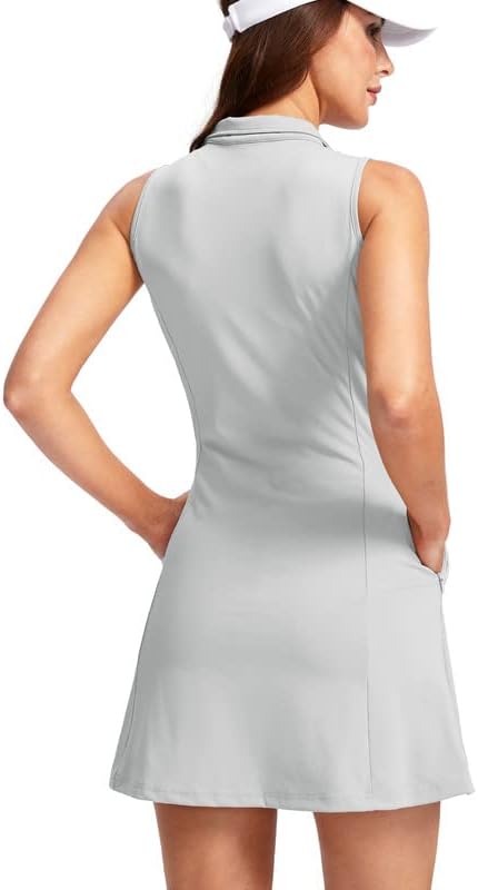 ВИДИЈА женски тениски фустан за голф со шорцеви Активни вежбање спортски атлетски фустани за жени со џебови од патент
