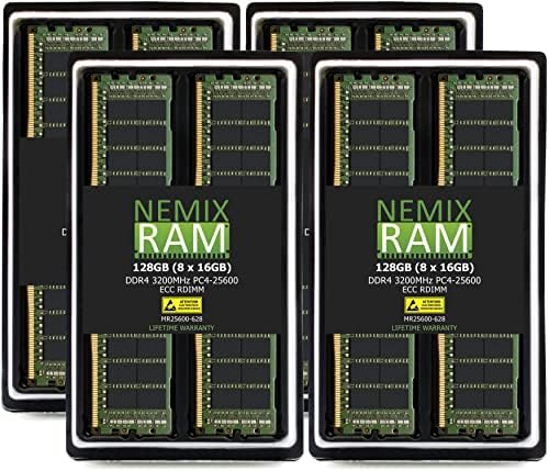 Nemix RAM меморија 256 GB DDR4-3200 PC4-25600 2RX4 ECC RDIMM Регистрирана надградба на меморијата на серверот за серверот за решетки за напојување