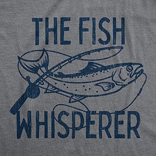 Mens The Fish Whisperer Tshirt Смешно риболов езерото време графички новитет