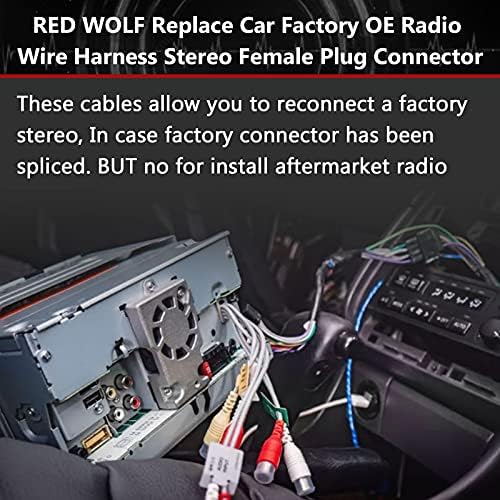 Red Wolf Car OE Radio Wire Harness стерео женски приклучок компатибилен со GM GMC Chevy Silverado Buick Cadillac Pontiac 2002-2007