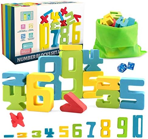 kindersee Математика Пена Блокови Едукативни Играчки, Вклучувајќи Математика Манипулативи, Избалансиран Редење, Обука Меморија, Единствен