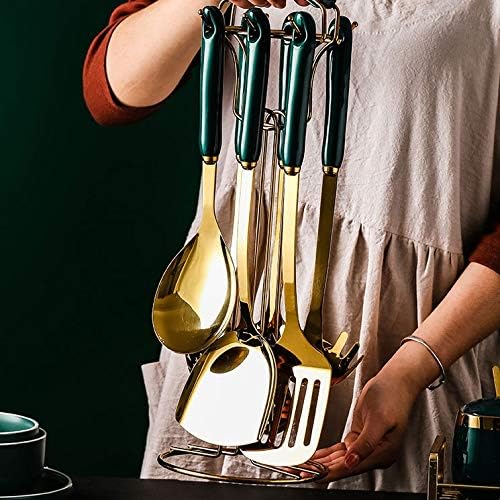 UXZDX Алатки за кујна од не'рѓосувачки челик Нова алатка за готвење со долги рачки кујнски гаџет супа ланче лажица лажица лопата