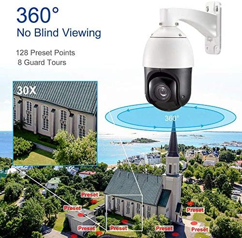 Eversecu 1pcs 20x Зум авто-крцкање PTZ Security Camera + 1PCS CCTV Camera Tester Tester