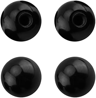 Bettomshin 8Pcs Thermoset Ball Knob M8 Female Thread Bakelite Handle 30mm/1.18 Diameter Spherical Handle Smooth Rim Black for