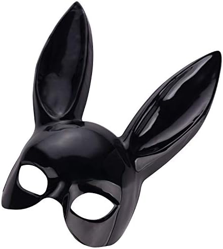 Маскара за зајак маска за зајаче, црна возрасна зајаче уво за зајаци, за женски маскарада Велигденска Ноќта на вештерките ЕВЕ ПАРТИ КОСТУМЕНСКИ