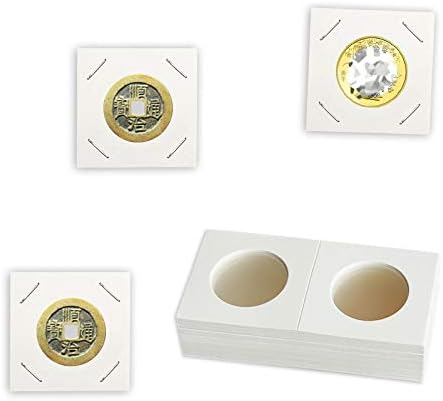 100 парчиња Картонски Држач За Монети Заштитник За Монети Држач За Собирање Монети 2 на 2 Инчи За Собирање Монети, 20,5 мм и 31,5 мм