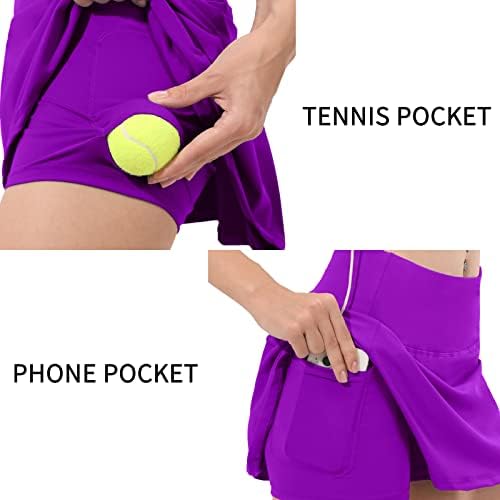 Розмети со високи половини плетено тениско здолниште за жени со шорцеви атлетски голф спортови кои трчаат здолништа со џебови со џебови