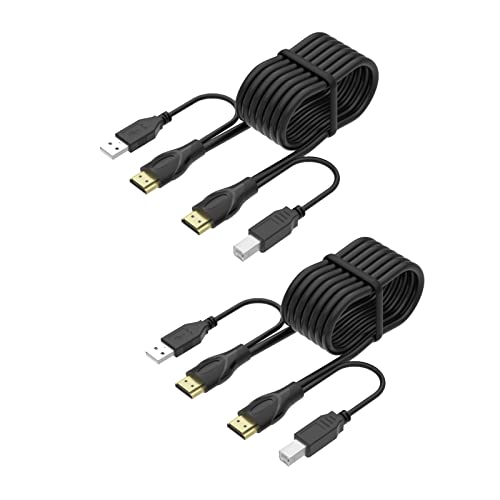 Yinker 6ft/1,8 m 2 ПАКЕТ USB HDMI Kvm Кабел ЗА HDMI Kvm Прекинувач,Интегриран СО HDMI USB а до HDMI USB Б