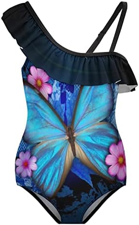 Плевелкејат Мода Пеперутка Печатени Девојки ' Костими За Капење Едно Рамо Возбуда Костим За Капење Облека За Плажа