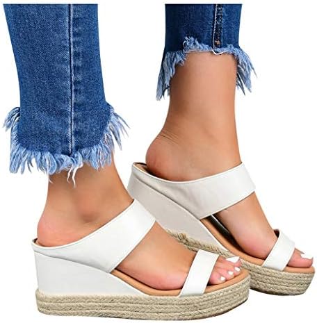 Patherенски платформа за Patopo женски и клин -сандали обични сандали со ринстони потпетици, сандали со фустани флип апостолки ниски буци чевли