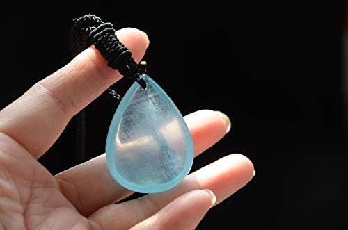 Природна сина аквамаринска кристална кварц приврзова 1,57 инчи духовно лекување на Реики